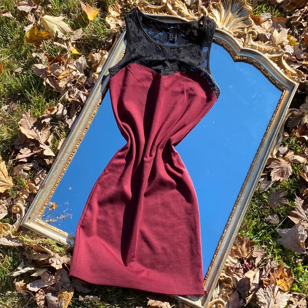 Forever21 Maroon bodycon dress XS